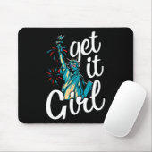 Freiheitsstatue bringt Girl American Flag 4. Mousepad (Mit Mouse)