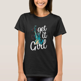 Freiheitsstatue bringt Girl American T-Shirt