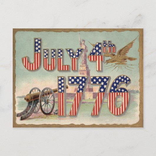 Freiheitsstatue Cannon Stars & Stripes Postkarte (Vorderseite)