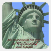 Freiheitsstatue das Schreien Quadratischer Aufkleber (Vorderseite)