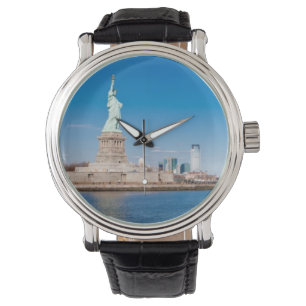 Freiheitsstatue, den Hudson und Manhattan Armbanduhr
