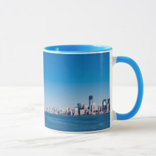 Freiheitsstatue, den Hudson und Manhattan Tasse