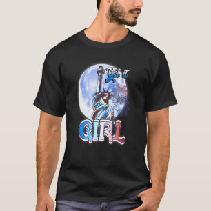 Freiheitsstatue, die Girls USA Flag 4. Juli T-Shirt