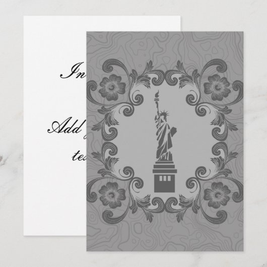 Freiheitsstatue Einladung (Vorne/Hinten)