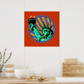 Freiheitsstatue-Emblem-Design Poster (Küche)