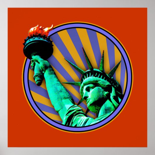 Freiheitsstatue-Emblem-Design Poster (Vorne)