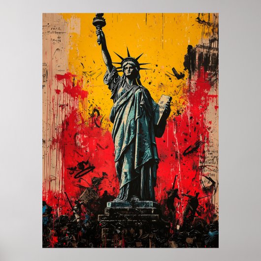 Freiheitsstatue Expressionist - kühne Kunst Poster (Vorne)