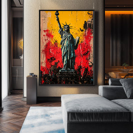 Freiheitsstatue Expressionist - kühne Kunst Poster