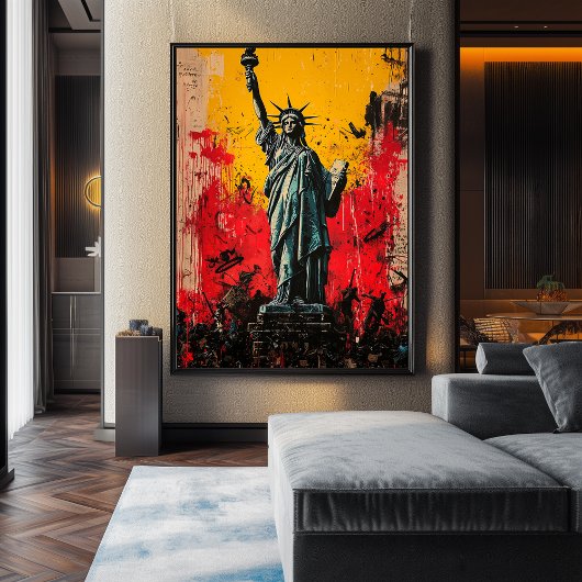 Freiheitsstatue Expressionist - kühne Kunst Poster