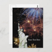 Freiheitsstatue - Feier zum Unabhängigkeitstag Postkarte (Vorne/Hinten)