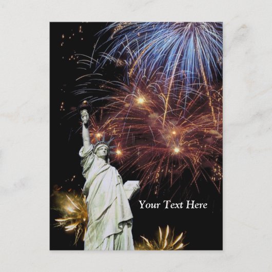 Freiheitsstatue - Feier zum Unabhängigkeitstag Postkarte (Vorderseite)