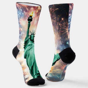 Freiheitsstatue Feuerwerk Unabhängigkeit Tag, Jung Socken
