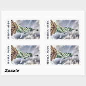 Freiheitsstatue für benutzerdefinierte Textaufkleb Rechteckiger Aufkleber (Blatt)