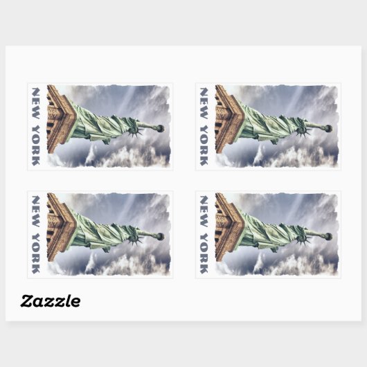 Freiheitsstatue für benutzerdefinierte Textaufkleb Rechteckiger Aufkleber (Blatt)