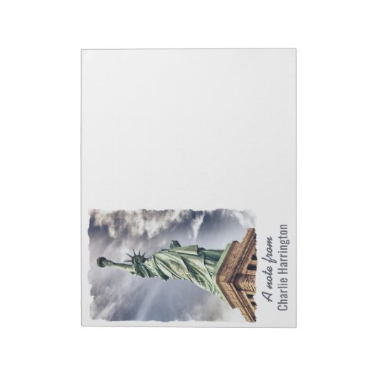 Freiheitsstatue für ein benutzerdefiniertes Textze Notizblock (Rotiert)