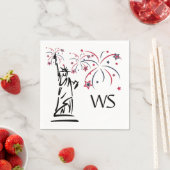 Freiheitsstatue für Feuerwerke Mit Monogramm Serviette (Beispiel)