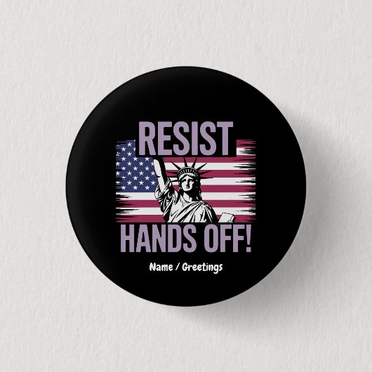 Freiheitsstatue für Protestwiderstände Button (Vorderseite)