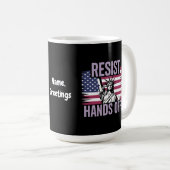 Freiheitsstatue für Protestwiderstände Kaffeetasse (VorderseiteRechts)