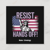 Freiheitsstatue für Protestwiderstände Quadratische Visitenkarte (Vorderseite)