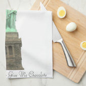 Freiheitsstatue geben mir Schokoladen-Tuch Geschirrtuch (Viertel Falte)