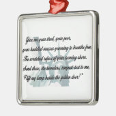 Freiheitsstatue - geben Sie mir Ihr müdes… Silbernes Ornament (Links)