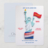 Freiheitsstatue Geburtstagsfeier Einladung (Vorne/Hinten)