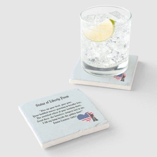 Freiheitsstatue Gedicht Steinuntersetzer (Seitenansicht)