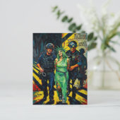 Freiheitsstatue gefesselt und verhaftet postkarte (Stehend Vorderseite)