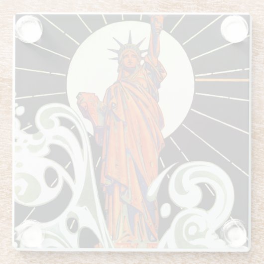 Freiheitsstatue Glasuntersetzer (Rückseite)