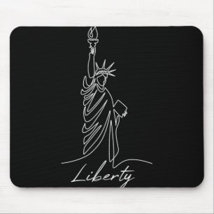 Freiheitsstatue Handgezeichnete Eine Linie Neue Ku Mousepad