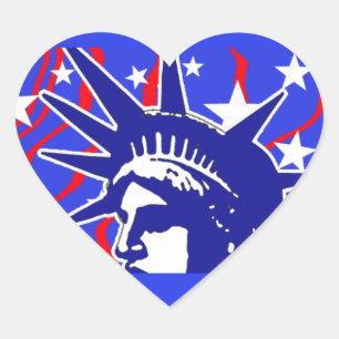 Freiheitsstatue Herz-Aufkleber