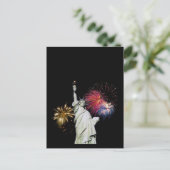 Freiheitsstatue - Hintergrund der Feuerwerke Postkarte (Stehend Vorderseite)