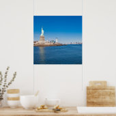 Freiheitsstatue, Hudson River und Manhattan Poster (Küche)