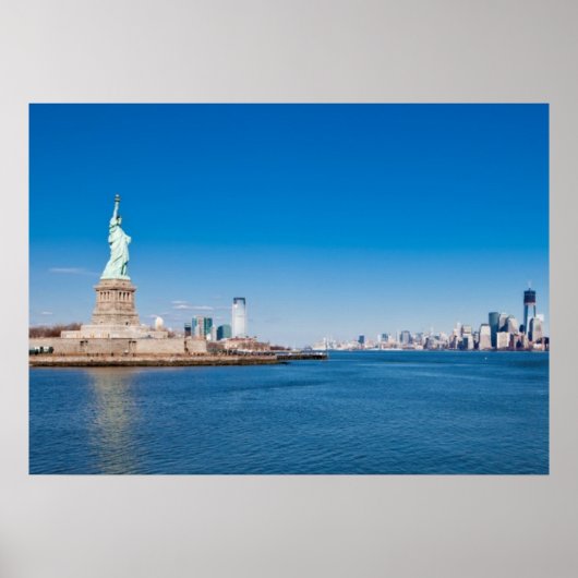 Freiheitsstatue, Hudson River und Manhattan Poster (Vorne)