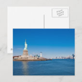 Freiheitsstatue, Hudson River und Manhattan Postkarte (Vorne/Hinten)