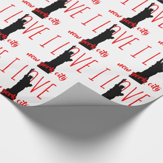 Freiheitsstatue I Liebe New Yok City Pop Art Geschenkpapier (Ecke)