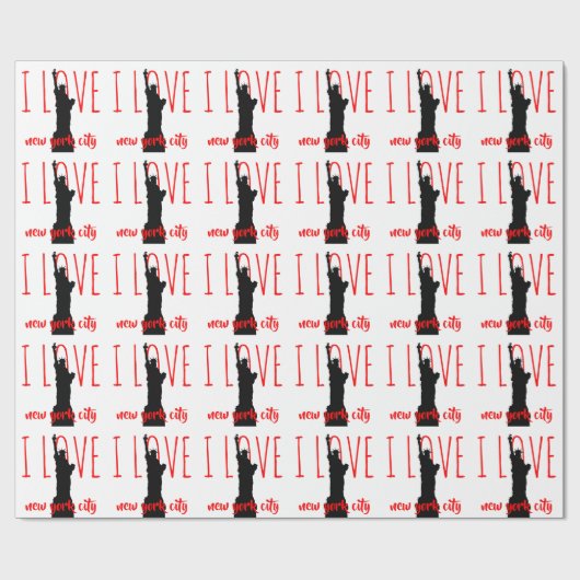 Freiheitsstatue I Liebe New Yok City Pop Art Geschenkpapier (Flach)