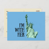 Freiheitsstatue: Ich bin bei ihr Postkarte (Vorne/Hinten)