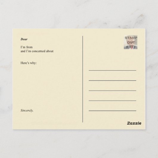 Freiheitsstatue: Ich bin bei ihr Postkarte (Rückseite)