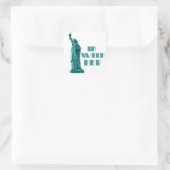 Freiheitsstatue "Ich bin bei ihr" Quadratischer Aufkleber (Tasche)