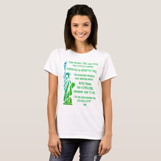 Freiheitsstatue - Immigrations-Shirt T-Shirt (Vorne ganz)