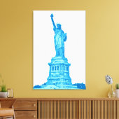 Freiheitsstatue in Blautönen Leinwanddruck (Insitu (Wohnzimmer))