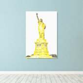 Freiheitsstatue in Gelb- und Grautönen Leinwanddruck (Insitu (Holzboden))