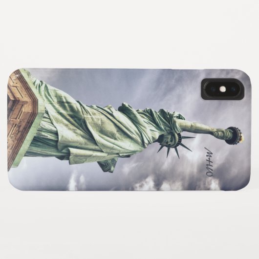 Freiheitsstatue in Monogramm-Fällen Case-Mate iPhone Hülle (Rückseite (Horizontal))