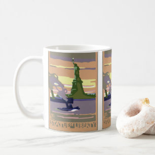 Freiheitsstatue in New York City, Vintage-Reise Kaffeetasse