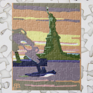 Freiheitsstatue in New York City, Vintage-Reise Puzzle