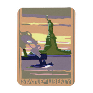 Freiheitsstatue in New York City, Vintage Travel Magnet