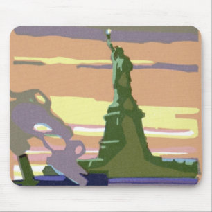 Freiheitsstatue in New York City, Vintage Travel Mousepad