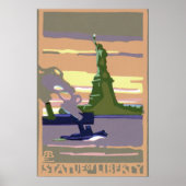 Freiheitsstatue in New York City, Vintage Travel Poster (Vorne)