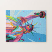 Freiheitsstatue in New York Farbenfrohe Pop Kunst Puzzle (Horizontal)